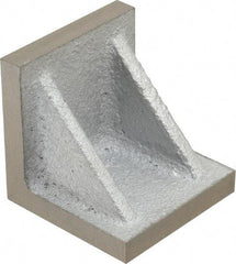 Interstate - 3" Wide x 3" Deep x 3" High Cast Iron Machined Angle Plate - Standard Plate, Flat Surface, Double Web, Single Plate - Apex Tool & Supply