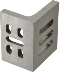 Interstate - 3" Wide x 2" Deep x 2-1/2" High Cast Iron Partially Machined Angle Plate - Slotted Plate, Through-Slots on Surface, Webbed, Single Plate - Apex Tool & Supply