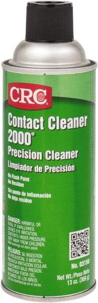 CRC - 13 Ounce Aerosol Contact Cleaner - 30,800 Volt Dielectric Strength, Nonflammable, Food Grade - Apex Tool & Supply