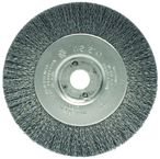 4" Diameter - 3/8-1/2" Arbor Hole - Crimped Stainless Straight Wheel - Apex Tool & Supply