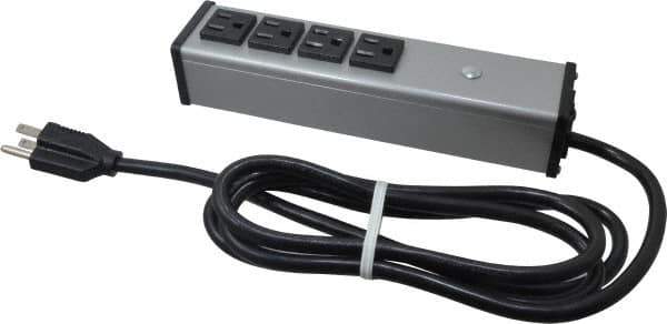 Wiremold - 4 Outlets, 120 Volts, 15 Amps, 6' Cord, Power Outlet Strip - Free Hanging Mount, 5-15 NEMA Configuration, 9-1/4" Strip, cULus Listed - Apex Tool & Supply