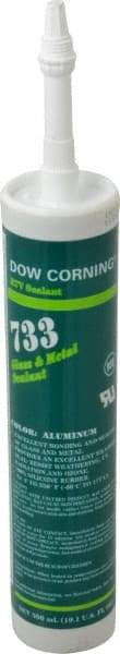 Dow Corning - 10.1 oz Cartridge Silver RTV Silicone Joint Sealant - -70 to 350°F Operating Temp, 15 min Tack Free Dry Time, 24 hr Full Cure Time, Series 733 - Apex Tool & Supply