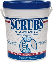 Scrubs - Pre-Moistened Hand Cleaning Wipes - Center Pull, 12-1/2" x 10-1/2" Sheet Size, Blue - Apex Tool & Supply