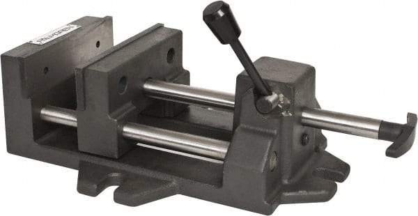 Palmgren - 6" Jaw Opening Capacity x 1-7/8" Throat Depth, Horizontal Drill Press Vise - 6" Wide Jaw, Stationary Base, Standard Speed, 14-1/2" OAL x 4-5/16" Overall Height - Apex Tool & Supply