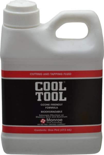 Monroe Fluid Technology - Cool Tool, 1 Pt Can Cutting & Tapping Fluid - Straight Oil, For Blanking, Boring, Broaching, Drilling, Hobbing, Milling, Reaming, Tapping, Turning - Apex Tool & Supply