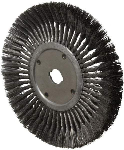 Anderson - 12" OD, 1-1/4" Arbor Hole, Knotted Steel Wheel Brush - 3/4" Face Width, 3-1/8" Trim Length, 0.014" Filament Diam, 3,600 RPM - Apex Tool & Supply