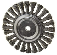 Anderson - 6" OD, 1/2" Arbor Hole, Knotted Steel Wheel Brush - 1/2" Face Width, 1-7/16" Trim Length, 0.0118" Filament Diam, 9,000 RPM - Apex Tool & Supply