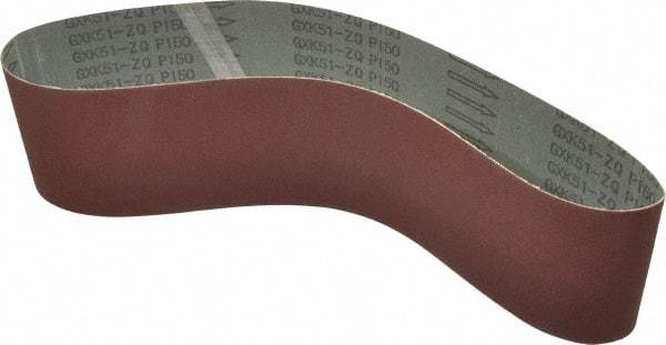 Tru-Maxx - 4" Wide x 36" OAL, 150 Grit, Aluminum Oxide Abrasive Belt - Aluminum Oxide, Very Fine, Coated, X Weighted Cloth Backing - Apex Tool & Supply