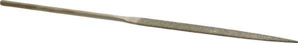 Value Collection - 5-1/2" OAL Medium Point Needle Diamond File - 13/64" Wide x 3/64" Thick, 2-3/4 LOC - Apex Tool & Supply