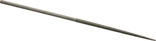 Value Collection - 5-1/2" OAL Medium Round Needle Diamond File - 1/8" Wide x 1/8" Thick, 2-3/4 LOC - Apex Tool & Supply