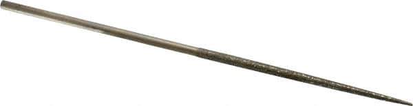 Value Collection - 5-1/2" OAL Coarse Round Needle Diamond File - 7/64" Wide x 1/8" Thick, 2-3/4 LOC - Apex Tool & Supply