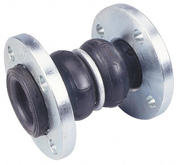 Unisource Mfg. - 1-1/2" Pipe, Neoprene Double Arch Pipe Expansion Joint - 7" Long, 1" Extension, 2" Compression, 225 Max psi, Flanged - Apex Tool & Supply