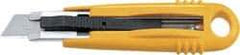 Olfa - Retractable Utility Knife - 2-7/8" Blade, Yellow Plastic/Stainless Steel Handle, 1 Blade Included - Apex Tool & Supply