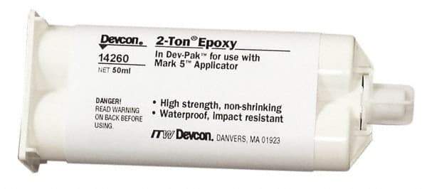 Devcon - 50 mL Cartridge Two Part Epoxy - 8 to 12 min Working Time, 2,250 psi Shear Strength - Apex Tool & Supply