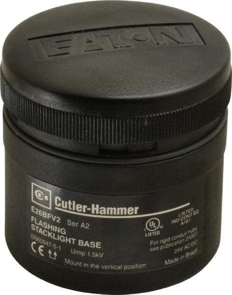 Eaton Cutler-Hammer - Incandescent Lamp, Flashing and Steady, Stackable Tower Light Base Unit - 24 VAC/VDC, IP65 Ingress Rating, 4, 13, 4X NEMA Rated, Base Mount - Apex Tool & Supply