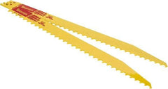 Starrett - 12" Long x 3/4" Thick, Bi-Metal Reciprocating Saw Blade - Tapered Profile, 3 TPI, Toothed Edge, Universal Shank - Apex Tool & Supply