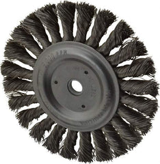 Anderson - 6" OD, 1/2" Arbor Hole, Knotted Stainless Steel Wheel Brush - 1/2" Face Width, 1-7/16" Trim Length, 0.016" Filament Diam, 9,000 RPM - Apex Tool & Supply