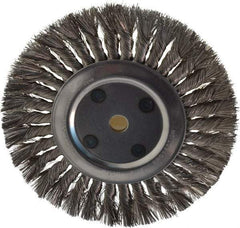 Anderson - 8" OD, 5/8" Arbor Hole, Knotted Stainless Steel Wheel Brush - 5/8" Face Width, 1-3/4" Trim Length, 0.016" Filament Diam, 6,000 RPM - Apex Tool & Supply