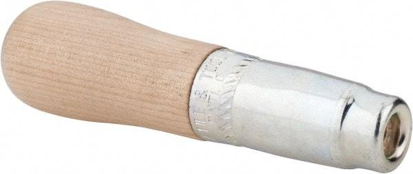 Lutz - 5" Long x 1-5/16" Diam File Handle - 1/4" Bore, 2-1/2" Deep, for Use with 8, 10 & 12" Files - Apex Tool & Supply
