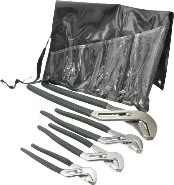 Value Collection - 4 Piece Tongue & Groove Plier Set - Comes in Plastic Pouch - Apex Tool & Supply