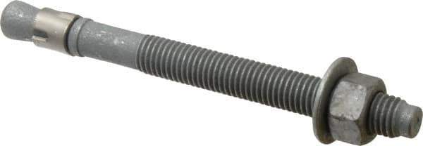 Value Collection - 5/8" Diam, 5/8" Drill, 7" OAL, Wedge Expansion Concrete Anchor - Grade 5 Steel, Galvanized Finish, Hex Nut Head, Hex Drive, 4" Thread Length - Apex Tool & Supply