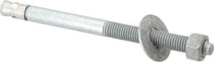 Value Collection - 5/8" Diam, 5/8" Drill, 8-1/2" OAL, 1-1/2" Min Embedment Wedge Expansion Concrete Anchor - Grade 5 Steel, Galvanized Finish, Hex Nut Head, Hex Drive, 4" Thread Length - Apex Tool & Supply