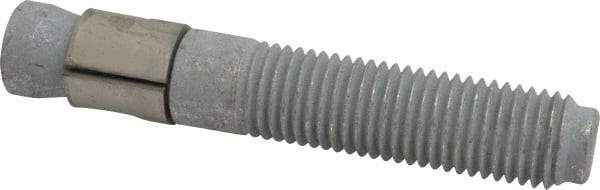 Made in USA - 1" Diam, 1" Drill, 6" OAL, 1-1/8" Min Embedment Wedge Expansion Concrete Anchor - Grade 5 Steel, Galvanized Finish, Hex Nut Head, Hex Drive, 3-1/8" Thread Length - Apex Tool & Supply