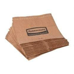 Rubbermaid - Brown, Waxed Kraft Paper, Wax-Lined Hazardous Waste Paper Bag - 3-3/4" Wide x 9 7/8" High - Apex Tool & Supply