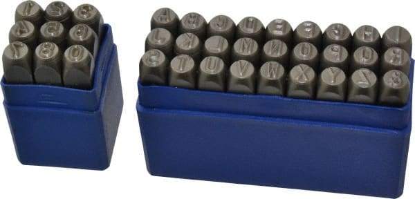 Value Collection - 36 Piece, 1/4" Character Steel Stamp Set - Letters & Figures, Economy - Apex Tool & Supply