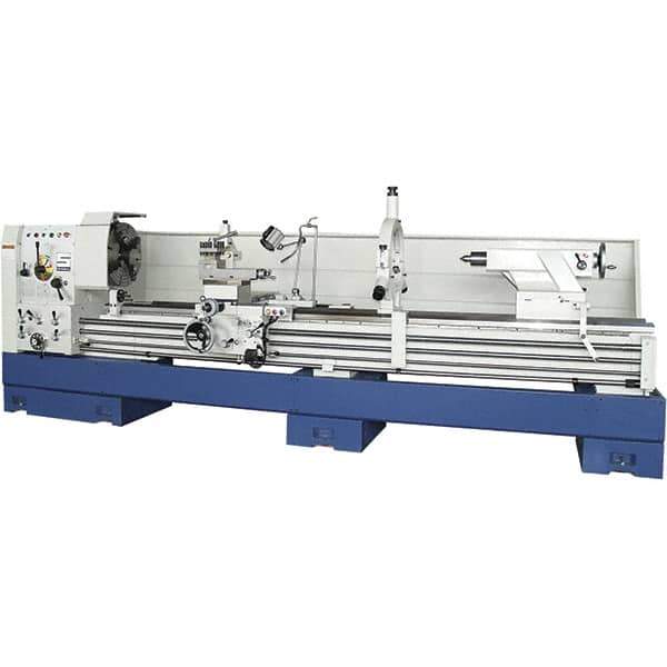 Summit - 26" Swing, 80" Between Centers, 120 Volt, Triple Phase Toolroom Lathe - 5MT Taper, 15 hp, 13 to 800 RPM, 6-1/8" Bore Diam, 54" Deep x 64" High x 164" Long - Apex Tool & Supply