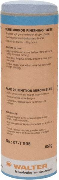 WALTER Surface Technologies - 5 oz Metal Polishing Compound - Compound Grade Ultra Fine, 2,000 Grit, Blue, For Mirror Finishing, Use on Metal - Apex Tool & Supply