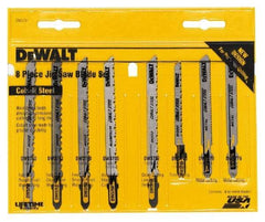 DeWALT - 8 Piece, 3" to 4" Long, 6 to 26 Teeth per Inch, Jig Saw Blade Set - T-Shank - Apex Tool & Supply