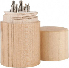 Keo - 5 Piece, #1 to 5, Plain Edge, High Speed Steel Combo Drill & Countersink Set - 60° Incl Angle, Double End - Apex Tool & Supply