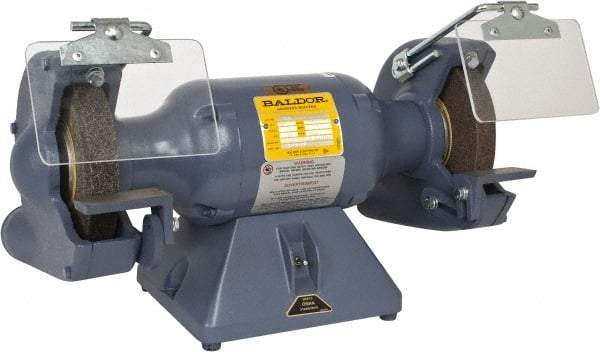 Baldor - 7" Wheel Diam x 1" Wheel Width, 1/2 hp Grinder - 5/8" Arbor Hole Diam, 1 Phase, 3,600 Max RPM, 115 Volts - Apex Tool & Supply