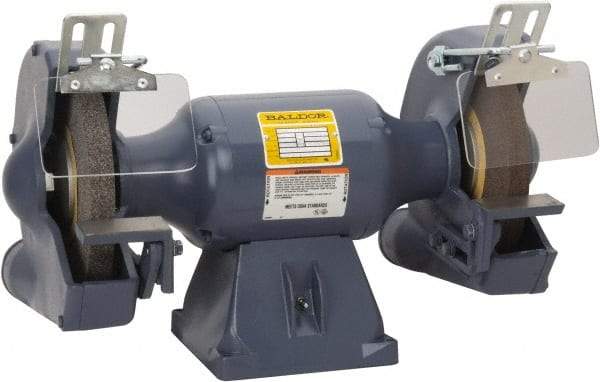 Baldor - 10" Wheel Diam x 1" Wheel Width, 1 hp Grinder - 7/8" Arbor Hole Diam, 1 Phase, 1,800 Max RPM, 115/230 Volts - Apex Tool & Supply