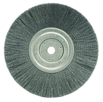 8" - Diameter Narrow Face Crimped Wire Wheel; .008" Steel Fill; 5/8" Arbor Hole - Apex Tool & Supply
