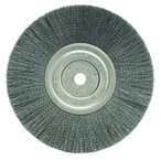 8" Diameter - 5/8" Arbor Hole - Crimped Steel Wire Straight Wheel - Apex Tool & Supply