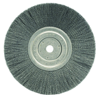 8" Diameter - 5/8" Arbor Hole - Crimped Steel Wire Straight Wheel - Apex Tool & Supply