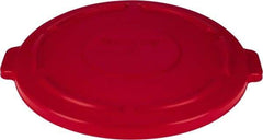 Rubbermaid - Round Lid for Use with 44 Gal Round Trash Cans - Red, Polyethylene, For Brute Trash Cans - Apex Tool & Supply