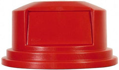 Rubbermaid - Round Lid for Use with 55 Gal Round Trash Cans - Red, Polyethylene, For 2655 Brute Trash Cans - Apex Tool & Supply