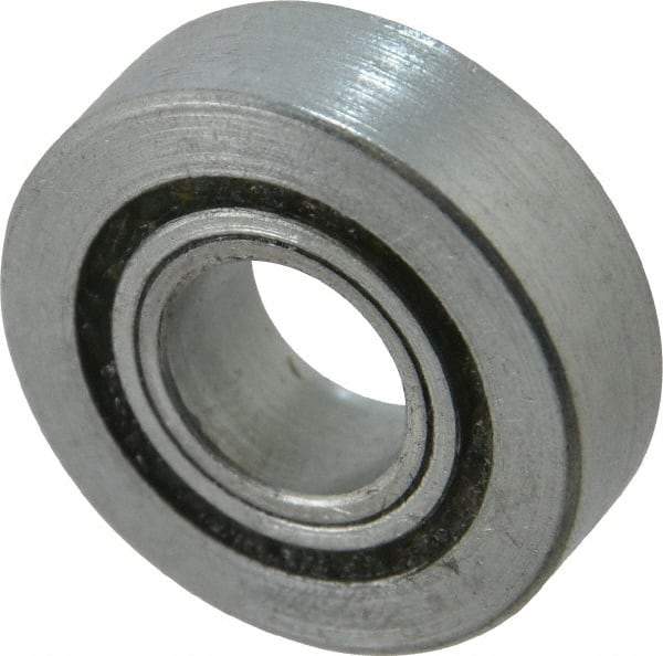 Value Collection - 1/2" Bore Diam, 1-1/4" OD, Open Unground Full Complement Radial Ball Bearing - 3/8" Wide, 1 Row, Round Bore, 533 Lb Dynamic Capacity - Apex Tool & Supply