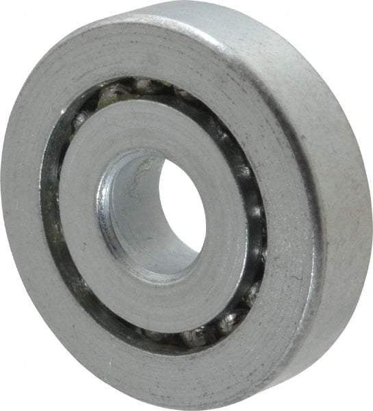 Value Collection - 3/8" Bore Diam, 1-9/32" OD, Open Unground Full Complement Radial Ball Bearing - 5/16" Wide, 1 Row, Round Bore, 533 Lb Dynamic Capacity - Apex Tool & Supply