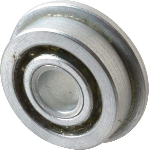 Value Collection - 1/4" Bore Diam, 3/4" OD, Open Unground Full Complement Radial Ball Bearing - With Flange, 1 Row, Round Bore, 287 Lb Dynamic Capacity - Apex Tool & Supply