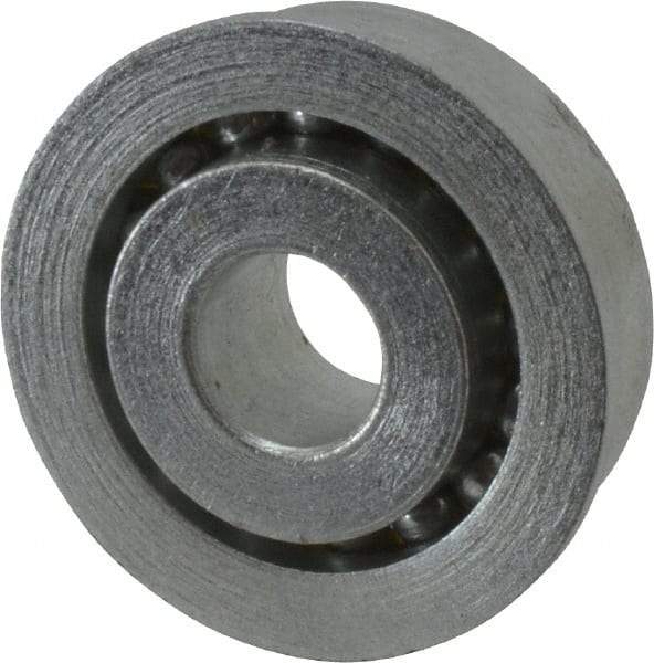Value Collection - 3/8" Bore Diam, 1-1/8" OD, Open Unground Full Complement Radial Ball Bearing - With Flange, 1 Row, Round Bore, 533 Lb Dynamic Capacity - Apex Tool & Supply