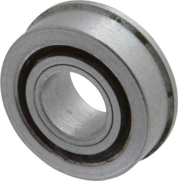 Value Collection - 1/2" Bore Diam, 1-3/16" OD, Open Unground Full Complement Radial Ball Bearing - With Flange, 1 Row, Round Bore, 533 Lb Dynamic Capacity - Apex Tool & Supply