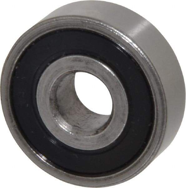 Value Collection - 3/8" Bore Diam, 1-1/8" OD, Double Seal Unground Retainer Type Radial Ball Bearing - 3/8" Wide, 1 Row, Round Bore, 691 Lb Dynamic Capacity - Apex Tool & Supply