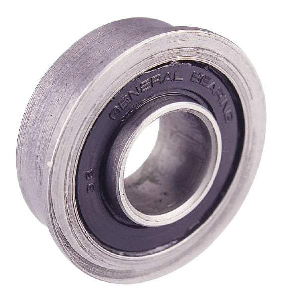 Value Collection - 3/8" Bore Diam, 29/32" OD, Double Seal Unground Retainer Type Radial Ball Bearing - With Flange, 1 Row, Round Bore, 450 Lb Dynamic Capacity - Apex Tool & Supply
