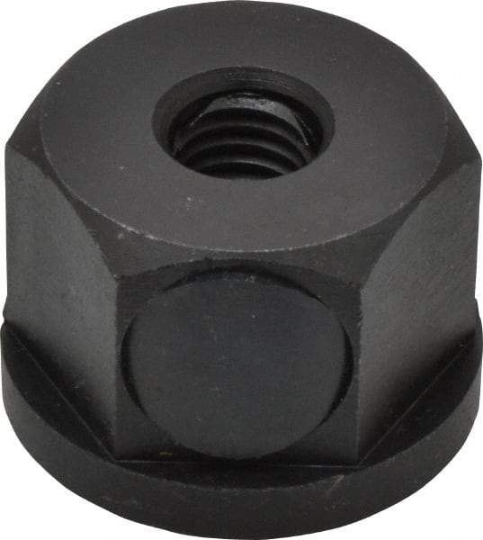 Morton Machine Works - 1/2-13, 1-5/8" Flange Diam, 1-1/8" High, 1-5/8" Across Flats, Button Thread Collar Nut - Grade Carbon Steel Steel, Black Oxide Finish, 1/4" Flange Height, TCMAI - Apex Tool & Supply