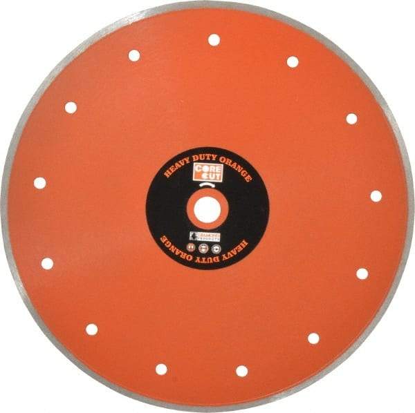 Core Cut - 10" Diam, 5/8" Arbor Hole Diam, Wet & Dry Cut Saw Blade - Diamond-Tipped, Standard Round Arbor - Apex Tool & Supply