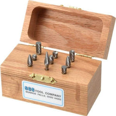 SGS Pro - 9 Piece, 1/8" Shank Burr Set - Tungsten Carbide - Apex Tool & Supply
